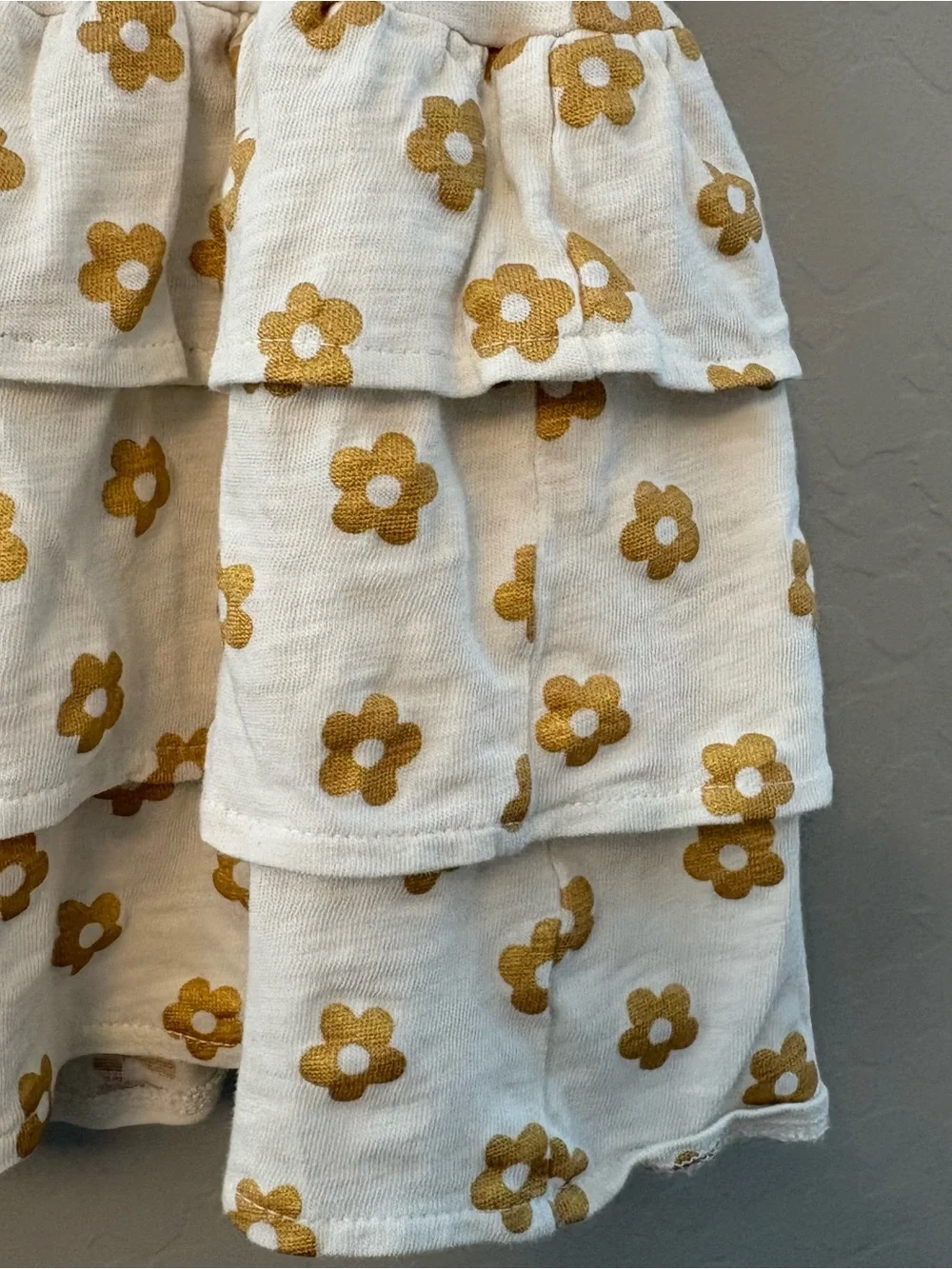 Crewcuts girls' flower printed dress with tiered skirt size small 6-7